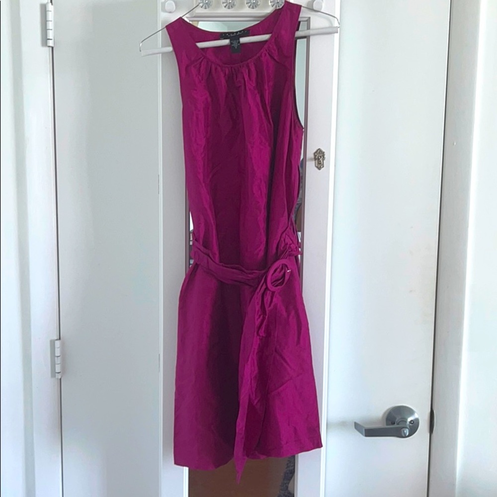 Silk minidress in fuchsia by shelli segal